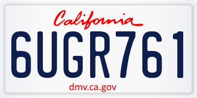 CA license plate 6UGR761