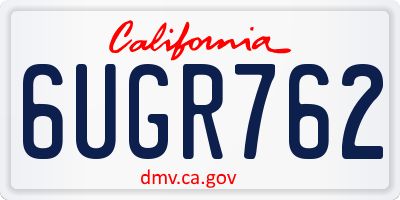 CA license plate 6UGR762