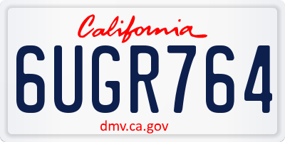 CA license plate 6UGR764