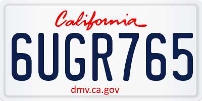 CA license plate 6UGR765