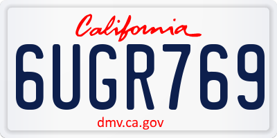 CA license plate 6UGR769