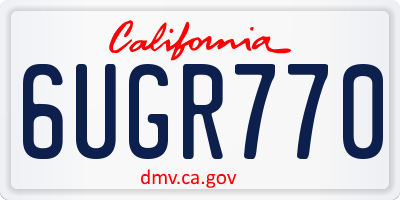 CA license plate 6UGR770