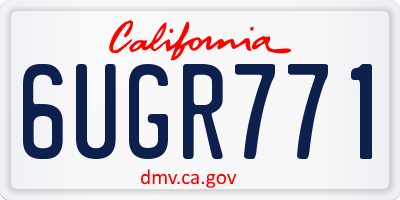 CA license plate 6UGR771