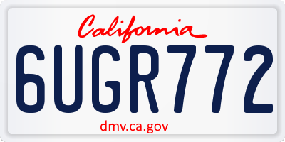 CA license plate 6UGR772