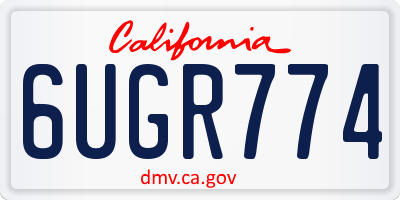 CA license plate 6UGR774