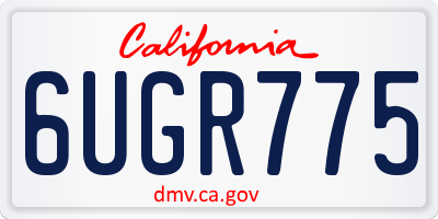 CA license plate 6UGR775