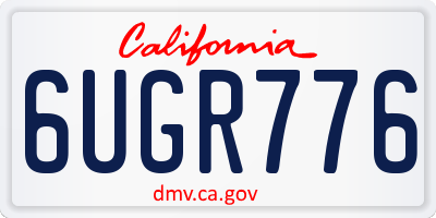 CA license plate 6UGR776