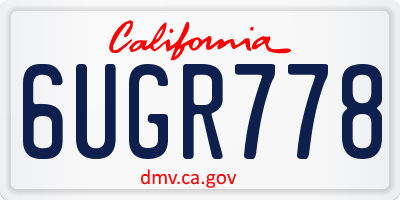 CA license plate 6UGR778