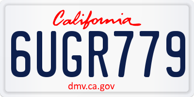 CA license plate 6UGR779