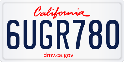 CA license plate 6UGR780