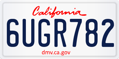 CA license plate 6UGR782