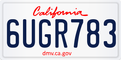 CA license plate 6UGR783