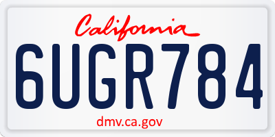 CA license plate 6UGR784