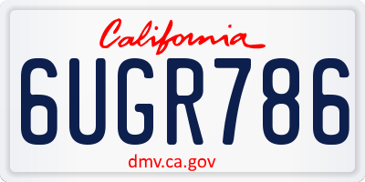CA license plate 6UGR786