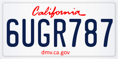 CA license plate 6UGR787