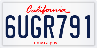 CA license plate 6UGR791