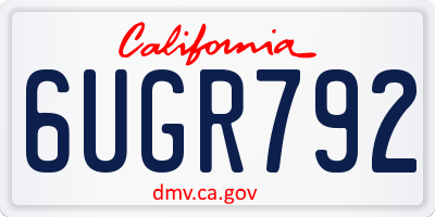 CA license plate 6UGR792