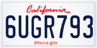 CA license plate 6UGR793