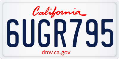 CA license plate 6UGR795