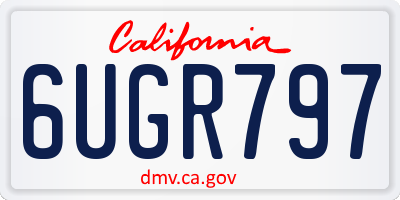 CA license plate 6UGR797