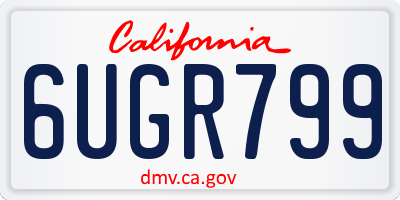 CA license plate 6UGR799