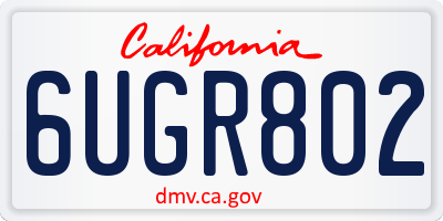 CA license plate 6UGR802