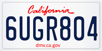 CA license plate 6UGR804