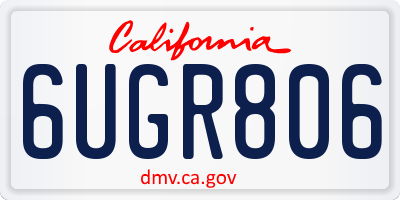 CA license plate 6UGR806