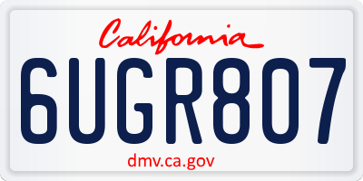 CA license plate 6UGR807