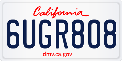CA license plate 6UGR808