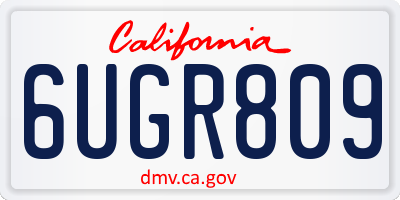 CA license plate 6UGR809