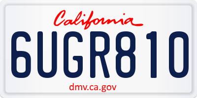 CA license plate 6UGR810