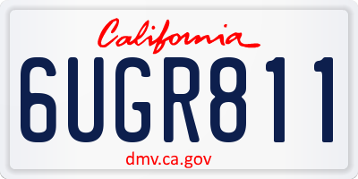 CA license plate 6UGR811