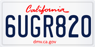 CA license plate 6UGR820