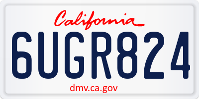 CA license plate 6UGR824
