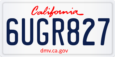 CA license plate 6UGR827