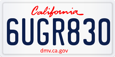 CA license plate 6UGR830
