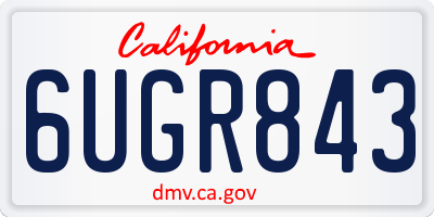 CA license plate 6UGR843
