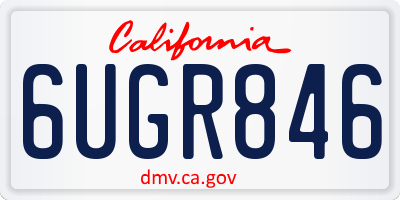 CA license plate 6UGR846