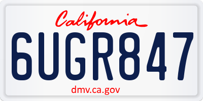 CA license plate 6UGR847