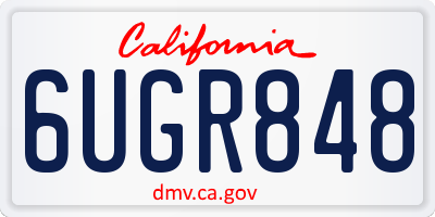 CA license plate 6UGR848