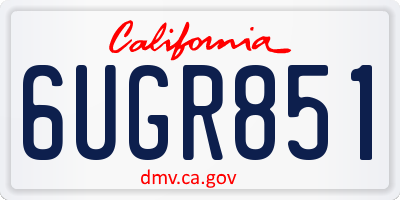 CA license plate 6UGR851