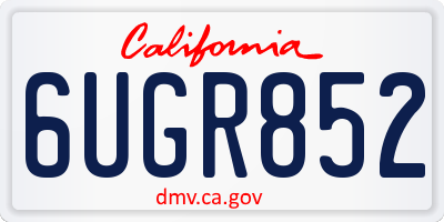 CA license plate 6UGR852