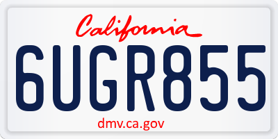 CA license plate 6UGR855