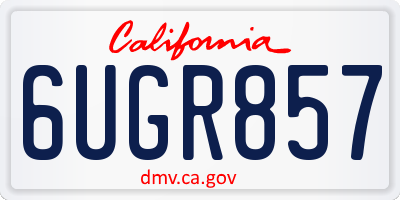 CA license plate 6UGR857