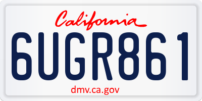 CA license plate 6UGR861