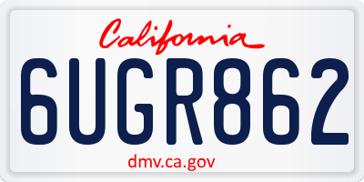 CA license plate 6UGR862