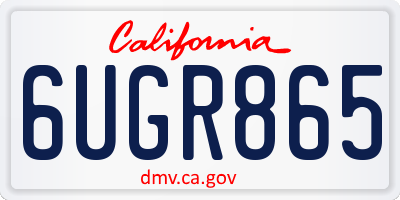 CA license plate 6UGR865