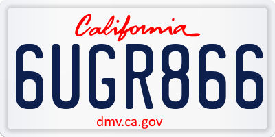CA license plate 6UGR866