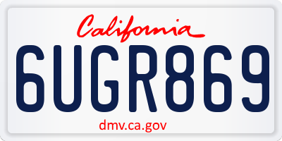 CA license plate 6UGR869